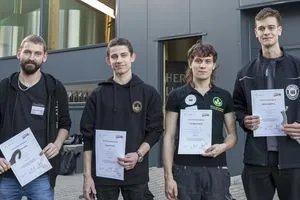 Die besten Brauer und Mälzer Deutschlands: Maximilian Hald, Simon Schnüll, Lenz Marin Börner und Niklas Engelberty (v. l. n. r.).